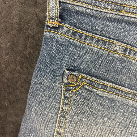 Anthropologie Blue Denim Shorts Classic Distressed Pilcro Size 28 - Picture 6 of 6